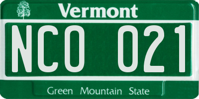VT license plate NCO021