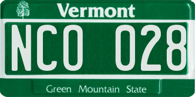 VT license plate NCO028