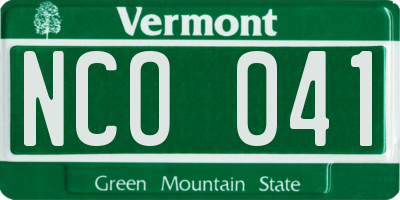 VT license plate NCO041