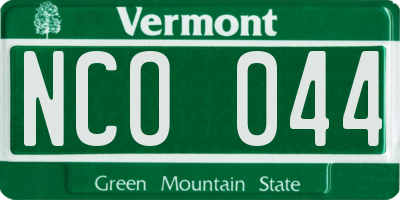VT license plate NCO044