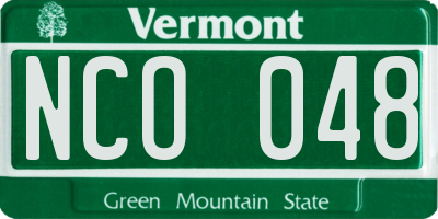 VT license plate NCO048