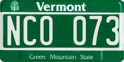 VT license plate NCO073