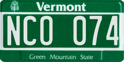 VT license plate NCO074