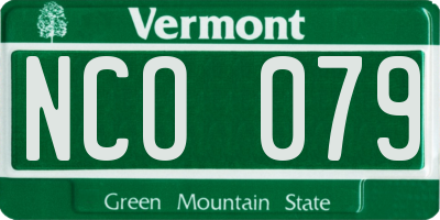 VT license plate NCO079
