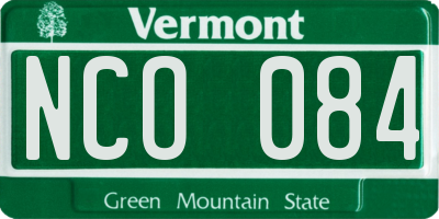 VT license plate NCO084