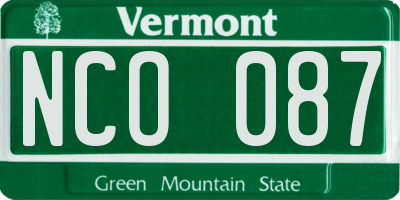 VT license plate NCO087