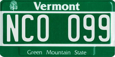 VT license plate NCO099