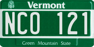 VT license plate NCO121