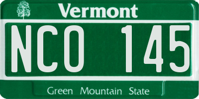 VT license plate NCO145