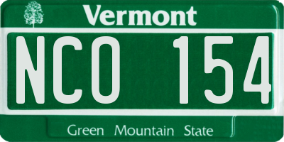 VT license plate NCO154