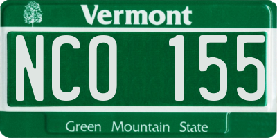 VT license plate NCO155
