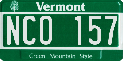 VT license plate NCO157