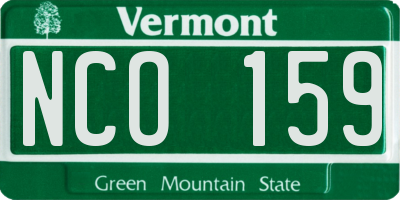 VT license plate NCO159