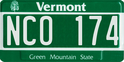 VT license plate NCO174