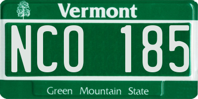VT license plate NCO185