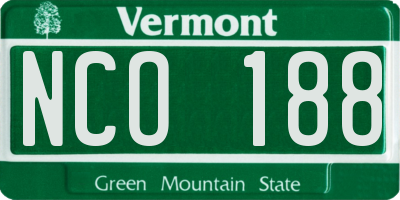 VT license plate NCO188
