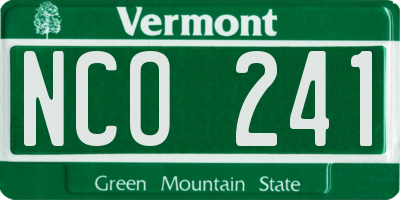 VT license plate NCO241