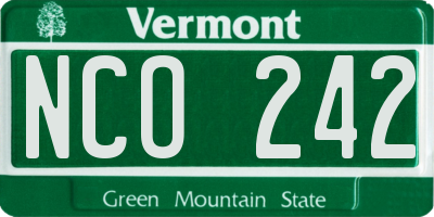 VT license plate NCO242