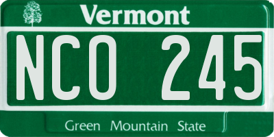 VT license plate NCO245