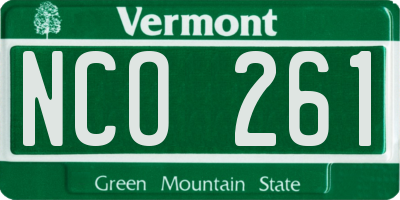 VT license plate NCO261