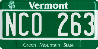 VT license plate NCO263
