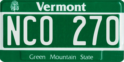 VT license plate NCO270
