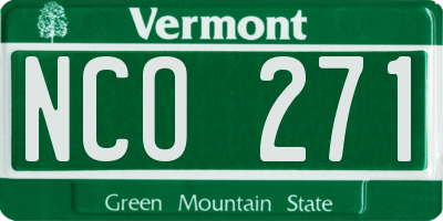 VT license plate NCO271