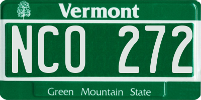 VT license plate NCO272