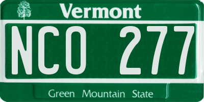 VT license plate NCO277