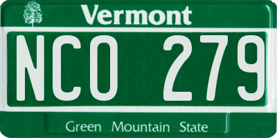 VT license plate NCO279