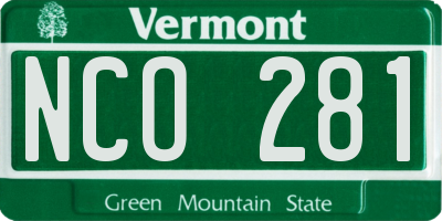VT license plate NCO281
