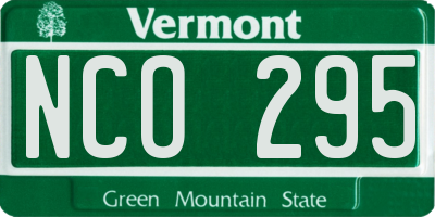 VT license plate NCO295