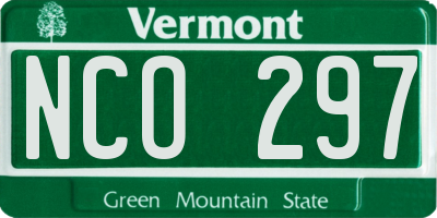 VT license plate NCO297