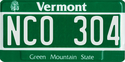 VT license plate NCO304
