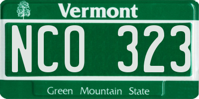 VT license plate NCO323