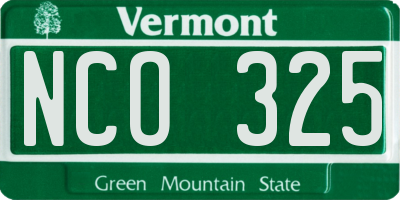 VT license plate NCO325