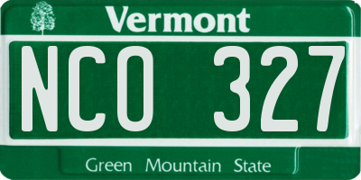 VT license plate NCO327