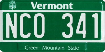 VT license plate NCO341
