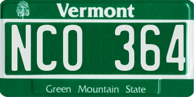 VT license plate NCO364