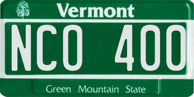 VT license plate NCO400