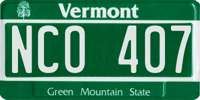 VT license plate NCO407