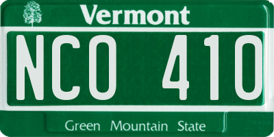 VT license plate NCO410