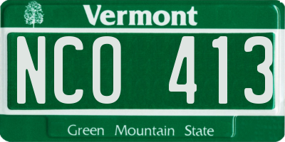 VT license plate NCO413