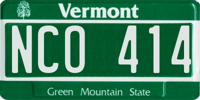 VT license plate NCO414