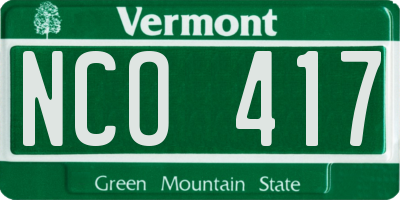 VT license plate NCO417