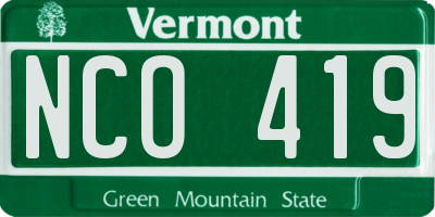 VT license plate NCO419