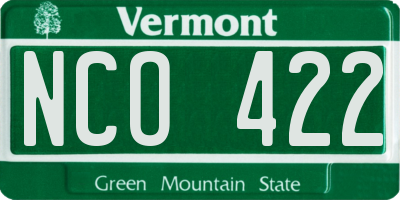 VT license plate NCO422