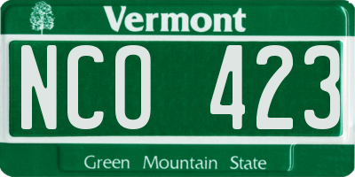 VT license plate NCO423