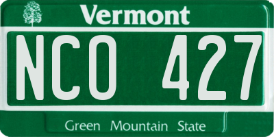 VT license plate NCO427