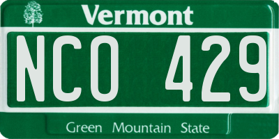 VT license plate NCO429